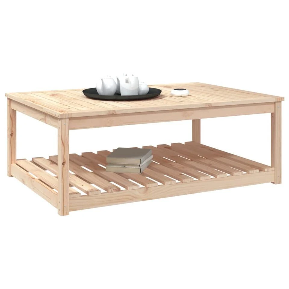 VidaXL - Loungetafel Met Opbergruimte - Naturel - Grenenhout - 121x82,5x45 Cm 6 VidaXL - Loungetafel Met Opbergruimte - Naturel - Grenenhout - 121x82,5x45 Cm - Afbeelding 4