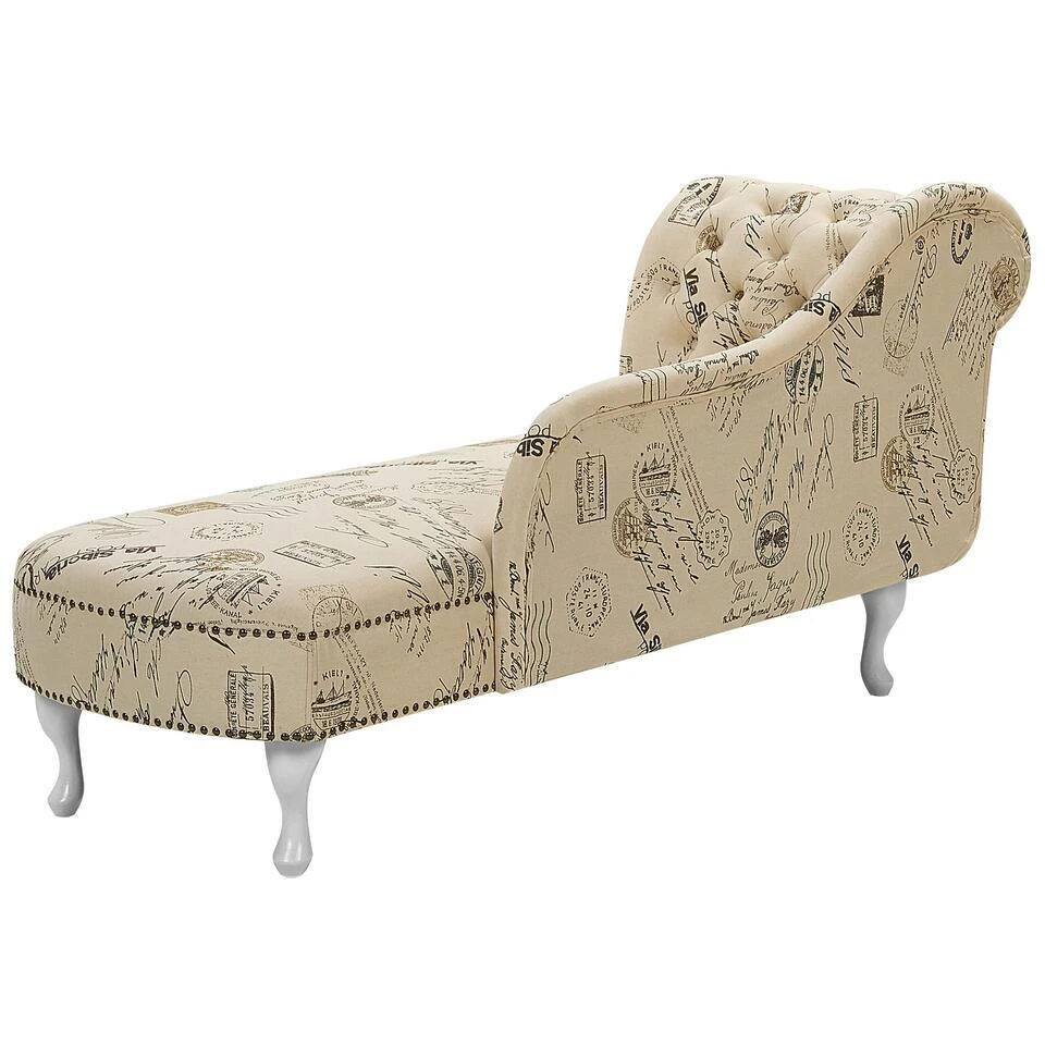 NIMES - Chaise Longue - Beige - Linkerzijde - Polyester 7 NIMES - Chaise Longue - Beige - Linkerzijde - Polyester - Afbeelding 5