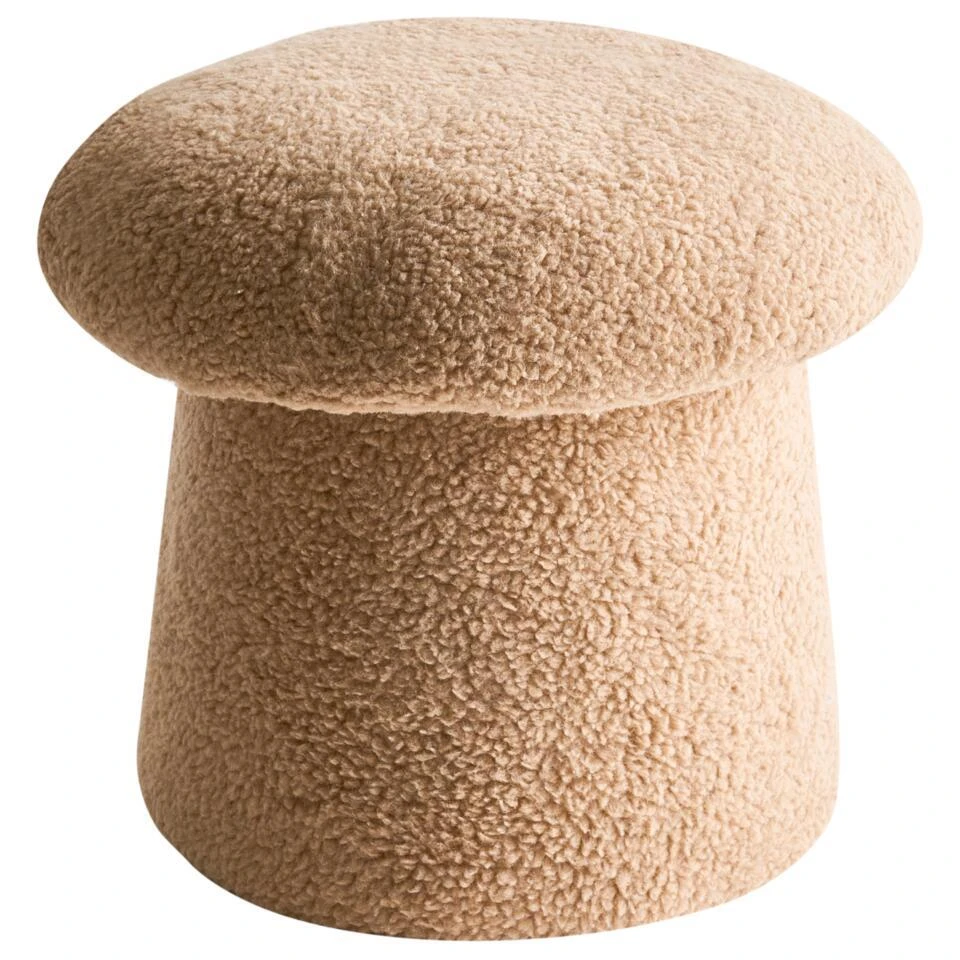 EUFAULA - Poef - Beige - Bouclé 7 EUFAULA - Poef - Beige - Bouclé - Afbeelding 5