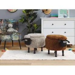 SHEEP - Hocker - Grijs - Polyester -Meubelwinkel d039d61ca54f4e2d89b20bc7776efac8