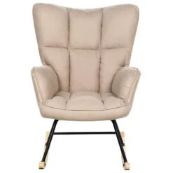 OULU - Schommelstoel - Beige - Polyester -Meubelwinkel d09b2b440f034cd98b060a14b88c2228