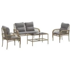 VidaXL - Loungeset - Beige - Poly Rattan -Meubelwinkel d0b0a667ff8e458fa309a426cbb6d698
