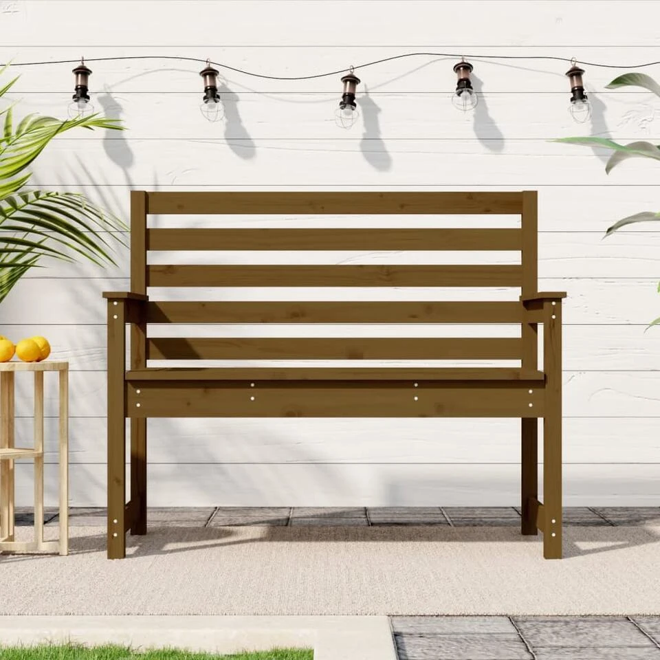 VidaXL - Tuinbank - Honingbruin - Grenenhout - 109 X 48 X 91.5 Cm 4 VidaXL - Tuinbank - Honingbruin - Grenenhout - 109 X 48 X 91.5 Cm - Afbeelding 2