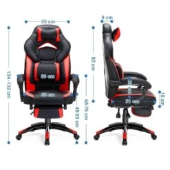 Luxe Gamestoel - Met Hoofdkussen - Kunstleer - Zwart & Rood -Meubelwinkel d2f100f9334e4fd7bec3c43143059ac0