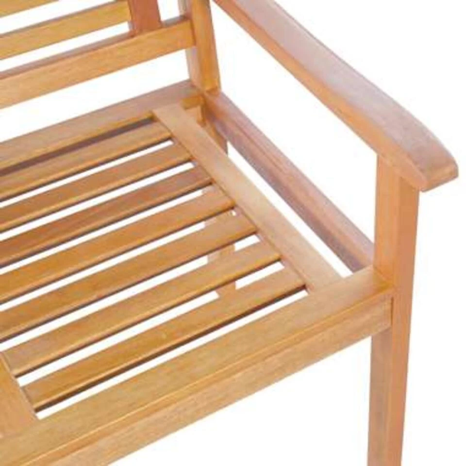 VidaXL Driezits Tuinbank 150 Cm Massief Eucalyptushout 6 VidaXL Driezits Tuinbank 150 Cm Massief Eucalyptushout - Afbeelding 4