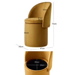 Poef Met Rugleuning En Opbergruimte In Geel Fluweel. 14 Poef Met Rugleuning En Opbergruimte In Geel Fluweel. -Meubelwinkel d31da516692f450599719bc6ce715976