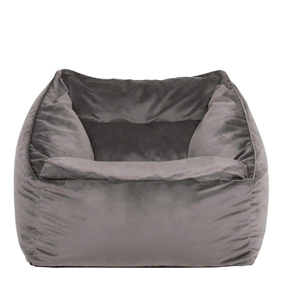 Icon Zitzack Natalia - Fluwelen Zitzakfauteuil - Houtskool 6 Icon Zitzack Natalia - Fluwelen Zitzakfauteuil - Houtskool - Afbeelding 4