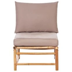 CERRETO - Loungeset 6-zits Hoekbank - Taupe - Bamboehout -Meubelwinkel e0cac197d6514cd0826d452246a92aee