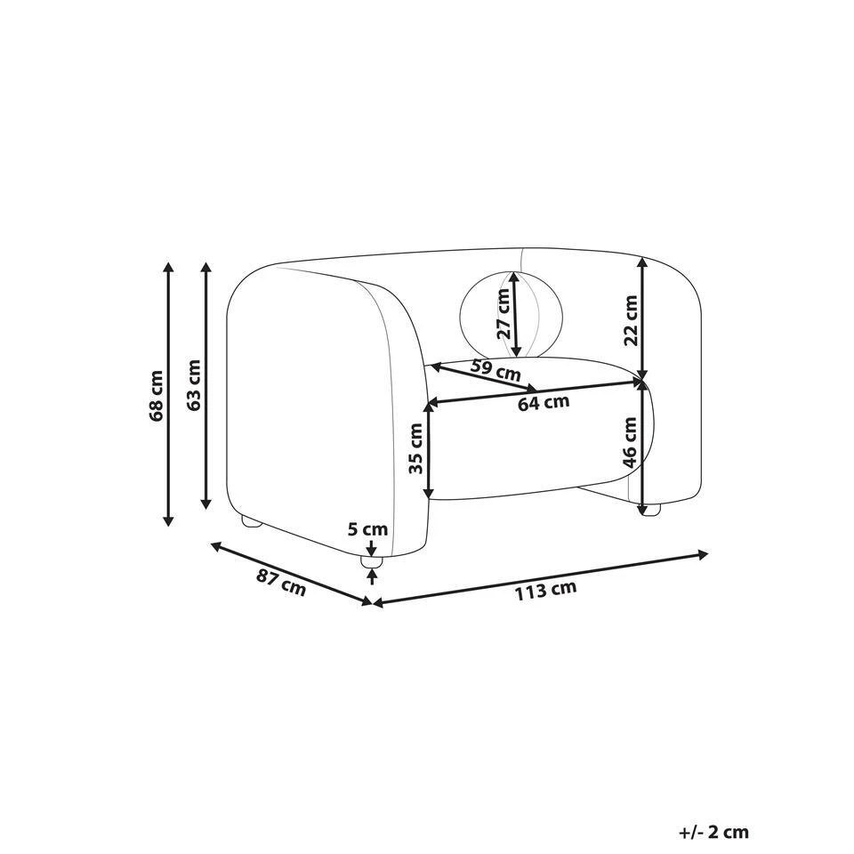 LEIREN - Fauteuil - Taupe - Polyester 5 LEIREN - Fauteuil - Taupe - Polyester - Afbeelding 3