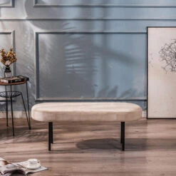 Metalen En Fluwelen Beige Bank -Meubelwinkel e31eacd7d7064eb9aee70dd8f9a206e4