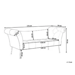 NANTILLY - Chaise Longue - Rood - Fluweel -Meubelwinkel e4e40e20076844a396fb045f48a17eaa 1