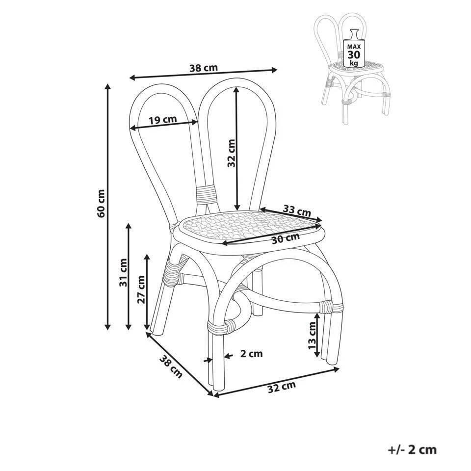 DESIMI - Kinderstoel - Paars - Rotan 6 DESIMI - Kinderstoel - Paars - Rotan - Afbeelding 4