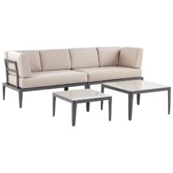 Beliani Loungeset RIMA III - Grijs Aluminium - Beige Kussenset 18 Beliani Loungeset RIMA III - Grijs Aluminium - Beige Kussenset -Meubelwinkel e5d1629758194b658f58bf3aeea78649