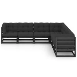 VidaXL - Loungeset - Zwart - Grenenhout - 7 Stuks - Met Kussens 13 VidaXL - Loungeset - Zwart - Grenenhout - 7 Stuks - Met Kussens -Meubelwinkel e6bcbe67c00d4493902bd2145bdf6f38