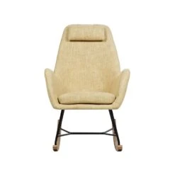 Beliani Schommelstoel ARRIE - Geel Polyester -Meubelwinkel e74ed666beaf475a822ba7d4744b25e3