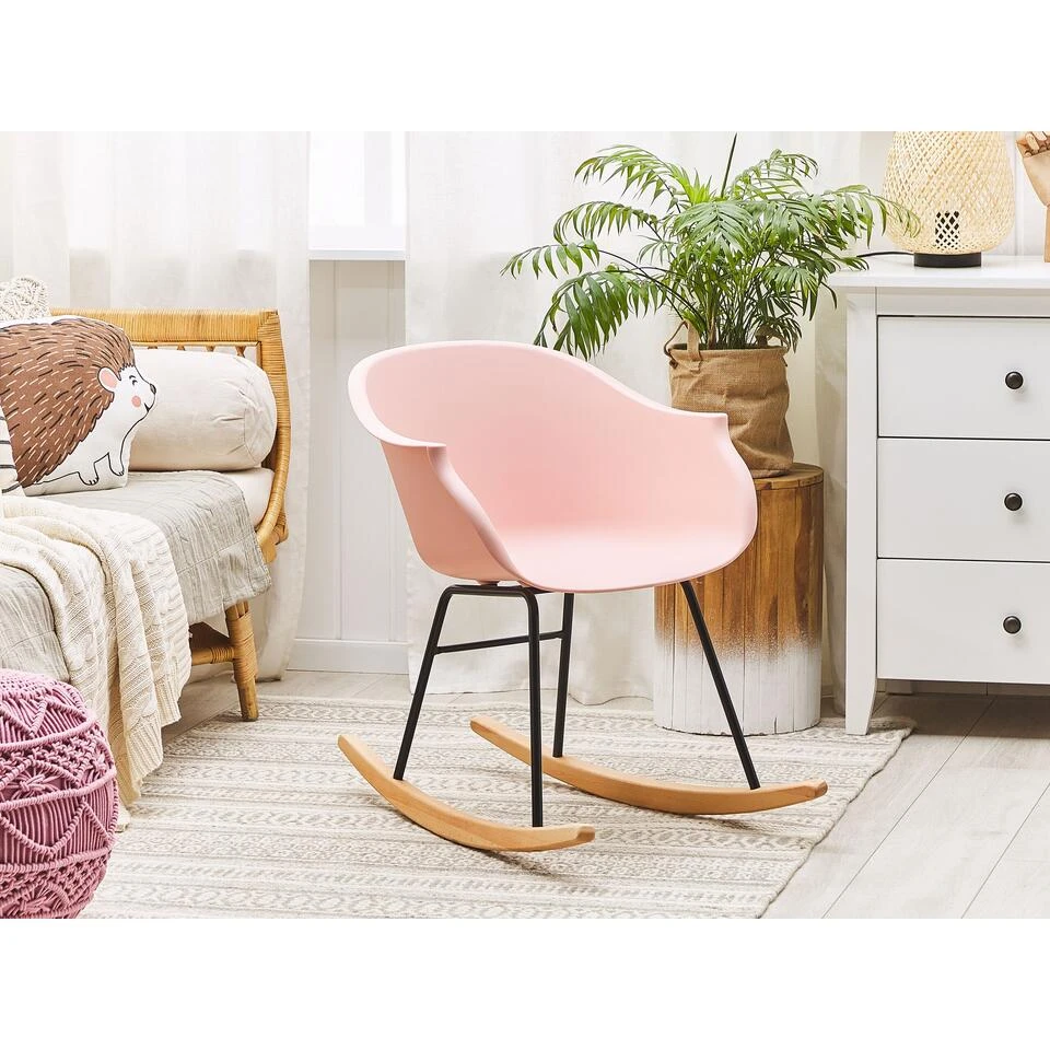 Beliani Schommelstoel HARMONY - Roze Polypropyleen 4 Beliani Schommelstoel HARMONY - Roze Polypropyleen - Afbeelding 2