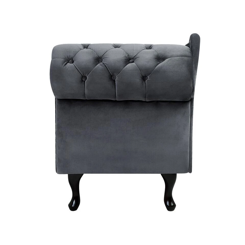 NIMES - Chaise Longue - Grijs - Rechterzijde - Fluweel 9 NIMES - Chaise Longue - Grijs - Rechterzijde - Fluweel - Afbeelding 7