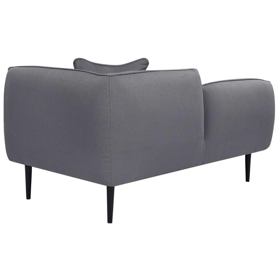 CHEVANNES - Chaise Longue - Donkergrijs - Bouclé 8 CHEVANNES - Chaise Longue - Donkergrijs - Bouclé - Afbeelding 6