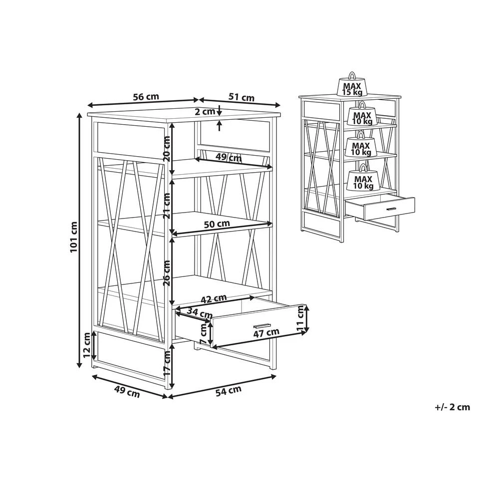 Beliani Boekenkast KEENE - Lichte Houtkleur Vezelplaat 5 Beliani Boekenkast KEENE - Lichte Houtkleur Vezelplaat - Afbeelding 3