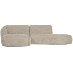 WOOOD Polly Chaise Longue - Polyester - Zand - 71x258x150/105 -Meubelwinkel eacedcc382f94cf9b94e379826dfedd2