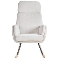 KVELIA - Schommelstoel - Wit - Polyester -Meubelwinkel eb7f262cfb7f4265a9d0aaa747850c01