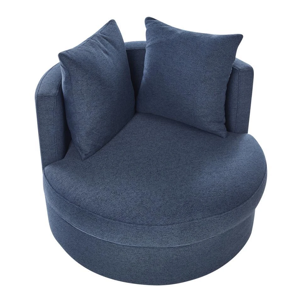DALBY - Fauteuil - Blauw - Stof 9 DALBY - Fauteuil - Blauw - Stof - Afbeelding 7