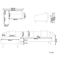 VADSO - Hoekslaapbank - Lichtbeige - Rechterzijde - Fluweel -Meubelwinkel ee67da62ae22461b93ef4ef253972b00