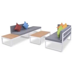 VidaXL 4-delige Loungeset Met Kussens Aluminium En HKC -Meubelwinkel ef3d3e1b2c6c454eb1ffa1d3ff195e54