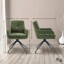 CLP Set Van 2 Eetkamerstoel Pickett Mat Zwart Frame - Stof - Groen -Meubelwinkel ef5394dff31f40b8bf53320f3f927697