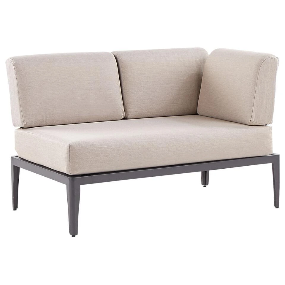 Beliani Loungeset RIMA III - Grijs Aluminium - Beige Kussenset 12 Beliani Loungeset RIMA III - Grijs Aluminium - Beige Kussenset - Afbeelding 10