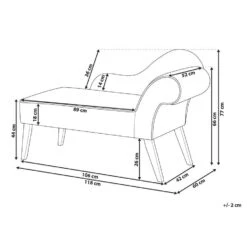 BIARRITZ - Chaise Longue - Wit - Rechtszijdig - Polyester -Meubelwinkel efce4b82b65b47bd81e52220eb726567