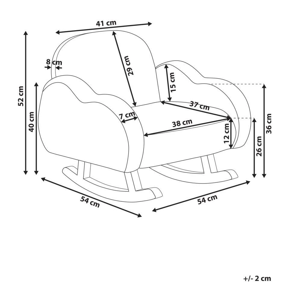 SKARE - Schommelstoel Voor Kinderen - Beige - Bouclé 6 SKARE - Schommelstoel Voor Kinderen - Beige - Bouclé - Afbeelding 4