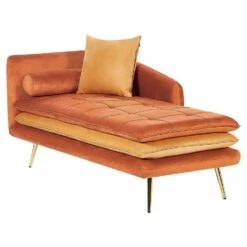 GONESSE - Chaise Longue - Oranje - Fluweel 15 GONESSE - Chaise Longue - Oranje - Fluweel -Meubelwinkel f49faf70e841472ca9314dd79d40a8f2