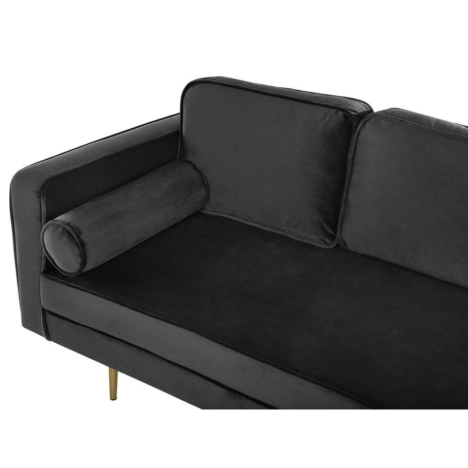 MIRAMAS - Chaise Longue - Zwart - Linkerzijde - Fluweel 8 MIRAMAS - Chaise Longue - Zwart - Linkerzijde - Fluweel - Afbeelding 6