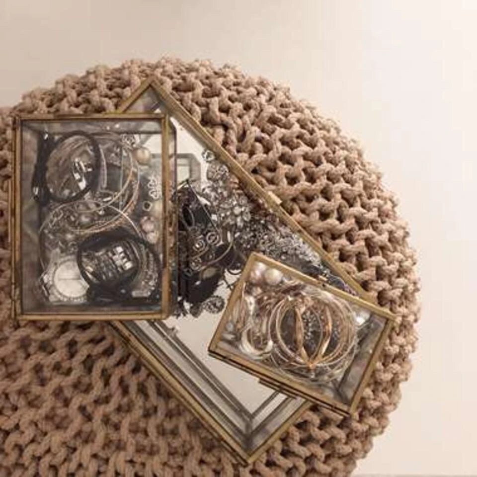 CONRAD - Poef - Beige - Katoen 9 CONRAD - Poef - Beige - Katoen - Afbeelding 7