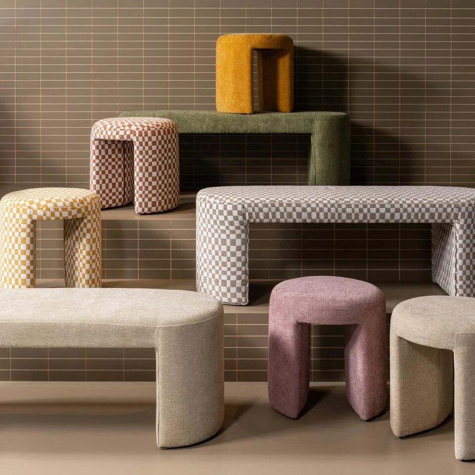 WOOOD Krukje Charlie - Polyester - Ruitjes - Oranje 4 WOOOD Krukje Charlie - Polyester - Ruitjes - Oranje - Afbeelding 2