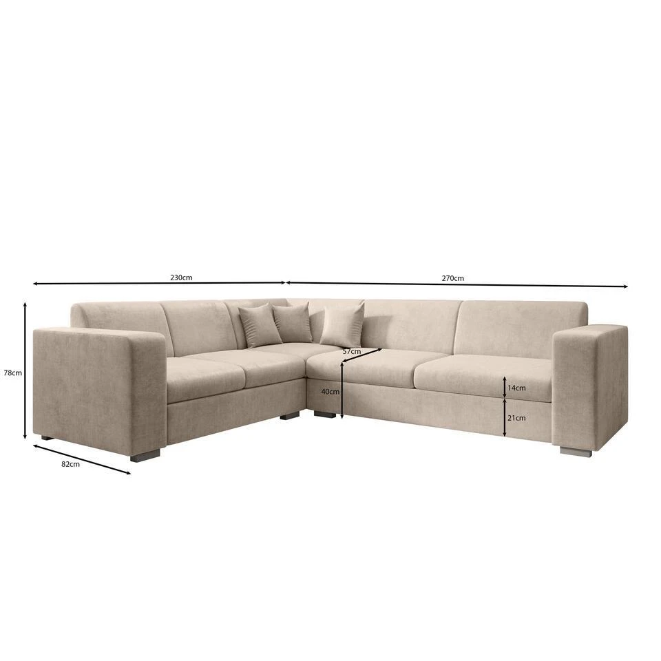 Meubella - Hoekbank Santana - Zwart - Velvet - Links 8 Meubella - Hoekbank Santana - Zwart - Velvet - Links - Afbeelding 6