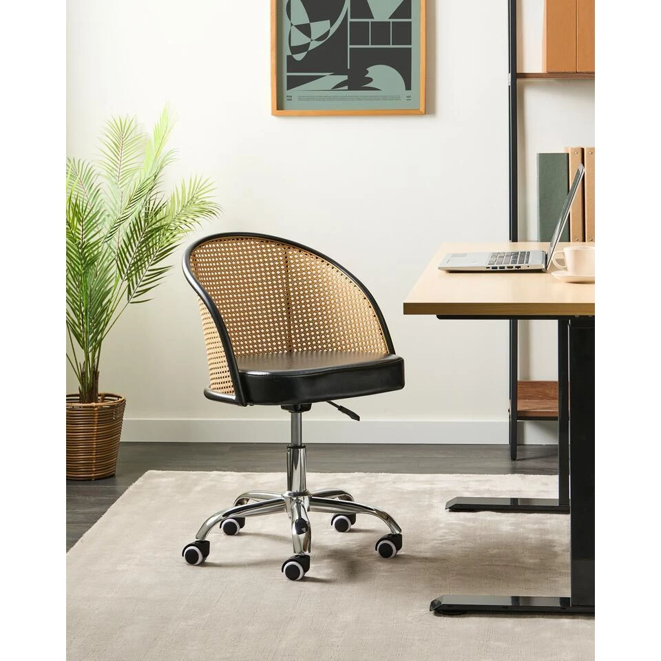 BALTIMORE - Bureaustoel - Zwart - Kunstleer 4 BALTIMORE - Bureaustoel - Zwart - Kunstleer - Afbeelding 2