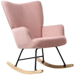 ARSET - Schommelstoel - Roze - Bouclé -Meubelwinkel fbb238bee220479a894a428e03833d69