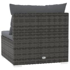 VidaXL - Tuinmiddenbank - Grijs - Poly Rattan - Met Kussens 13 VidaXL - Tuinmiddenbank - Grijs - Poly Rattan - Met Kussens -Meubelwinkel fd409641135647fa86b091ba097817ee