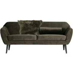 WOOOD Rocco 2-Zits Bank - Velvet - Warm Groen - 75x187x82 -Meubelwinkel fd9be8fb197b4f02a0c811fe6b9afe11