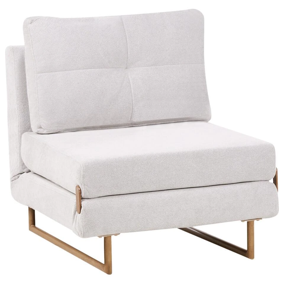 JERSLEV - 1-zits Slaapbank - Gebroken Wit - Polyester 5 JERSLEV - 1-zits Slaapbank - Gebroken Wit - Polyester - Afbeelding 3