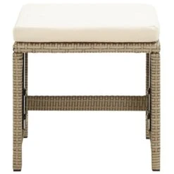 VidaXL Tuinkrukken 2 St Met Kussens Poly Rattan Beige -Meubelwinkel fee998655b734a1d87b867993cb45fd6