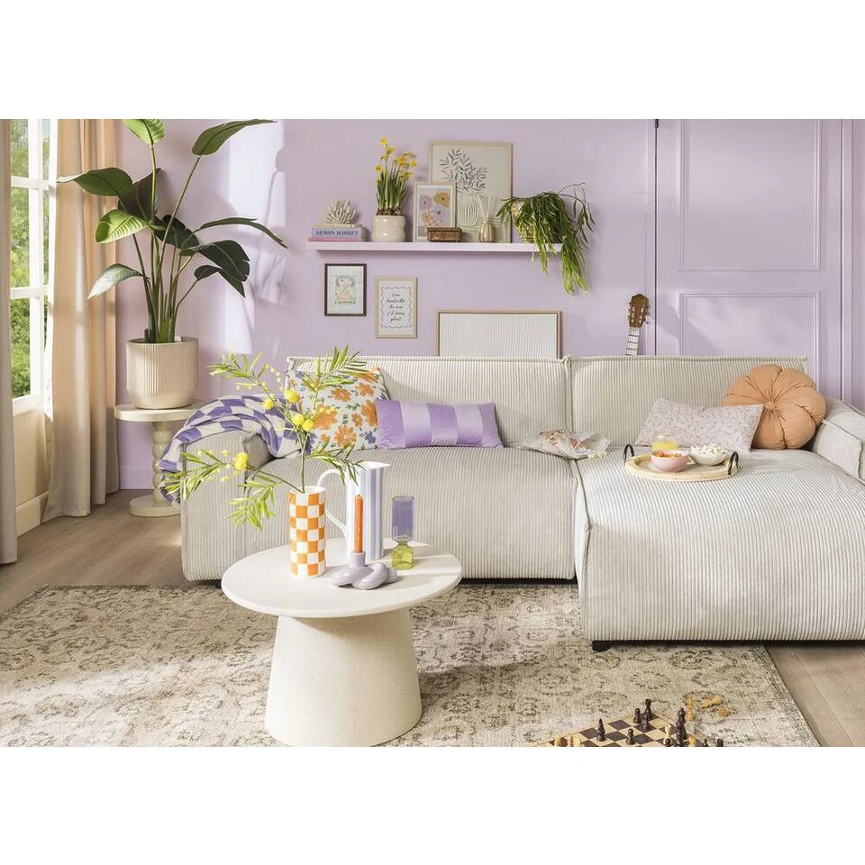 Bank Brooklyn Met Chaise Longue Rechts - Soop - Crème 6 Bank Brooklyn Met Chaise Longue Rechts - Soop - Crème - Afbeelding 4