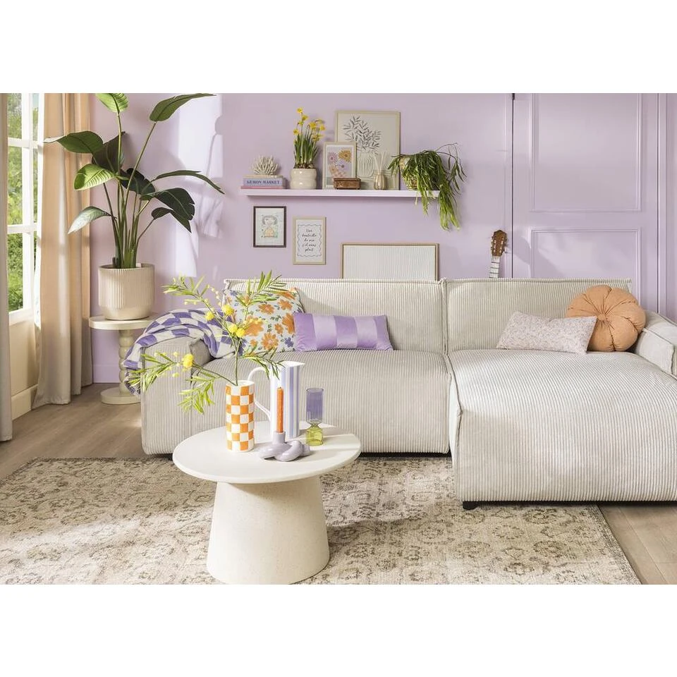 Bank Brooklyn Met Chaise Longue Rechts - Soop - Crème 16 Bank Brooklyn Met Chaise Longue Rechts - Soop - Crème - Afbeelding 14