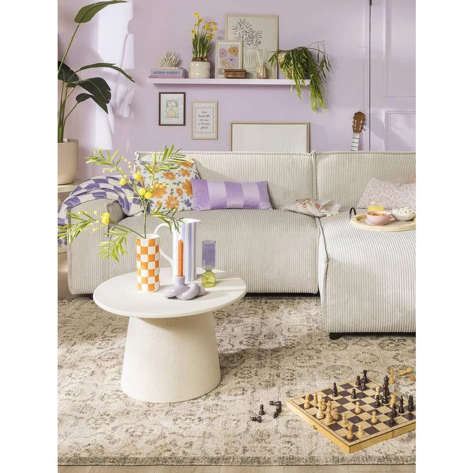 Bank Brooklyn Met Chaise Longue Rechts - Soop - Crème 19 Bank Brooklyn Met Chaise Longue Rechts - Soop - Crème - Afbeelding 17