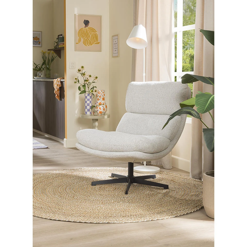 Fauteuil Bobbi Incl. Hocker - Greige 10 Fauteuil Bobbi Incl. Hocker - Greige - Afbeelding 8