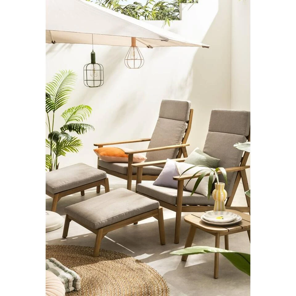 Lounge Fauteuil Jura - Acacia/grijs 8 Lounge Fauteuil Jura - Acacia/grijs - Afbeelding 6